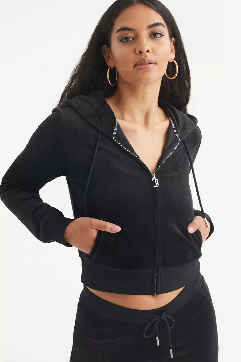 Juicy Couture Aquarius^Aquarius Big Bling Velour Hoodie