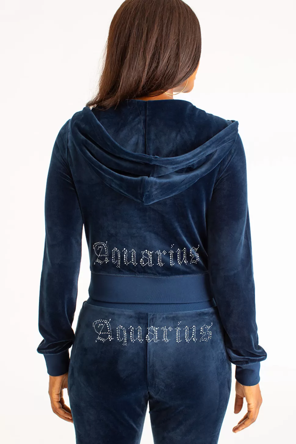 Juicy Couture Bling Sets | Track Tops^Aquarius Big Bling Velour Hoodie