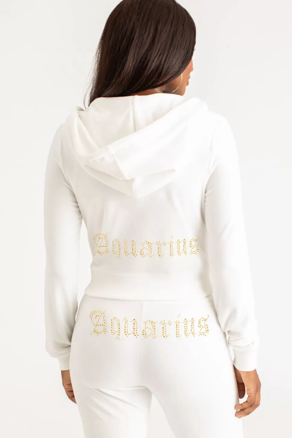 Juicy Couture Aquarius^Aquarius Big Bling Velour Hoodie