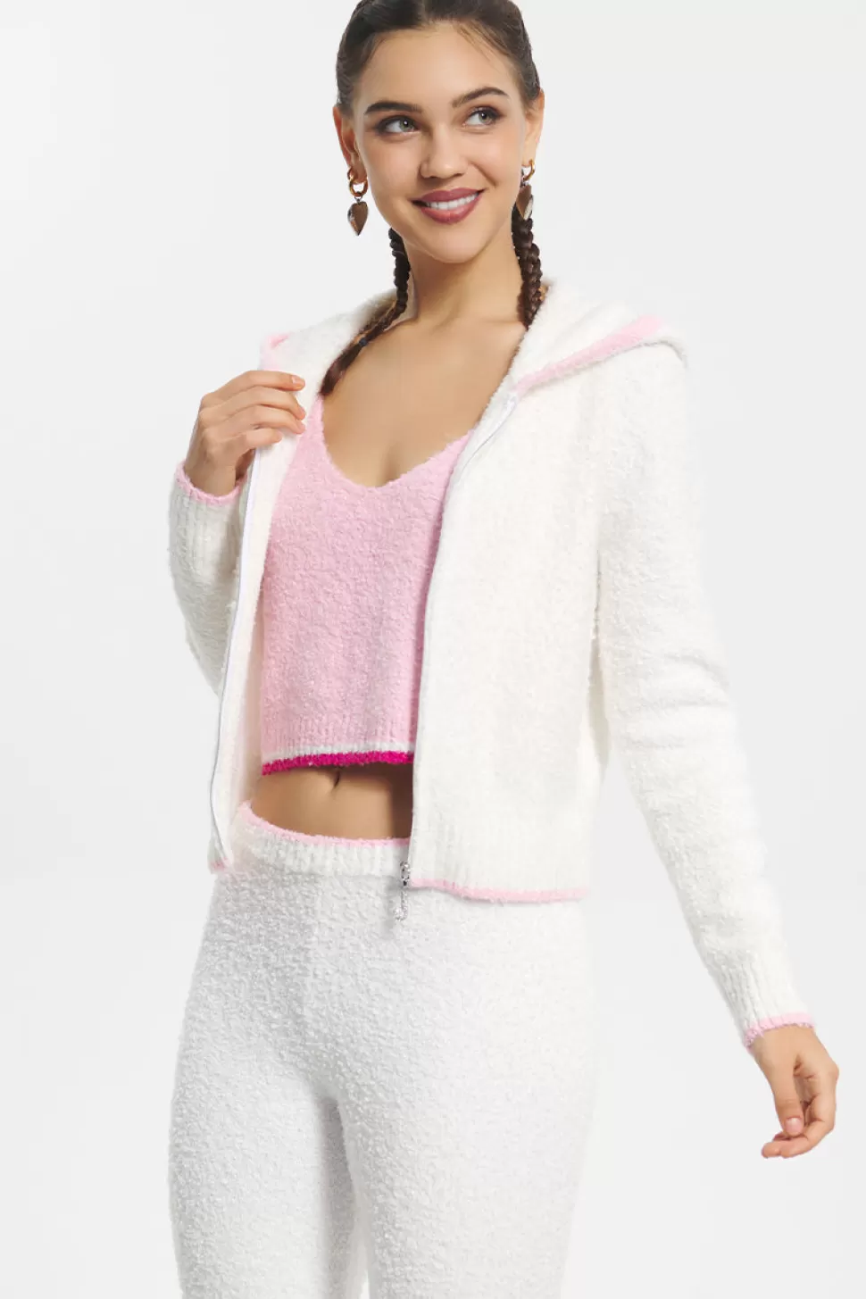 Juicy Couture Track Tops | Track Tops^Boucle Sweater Hoodie