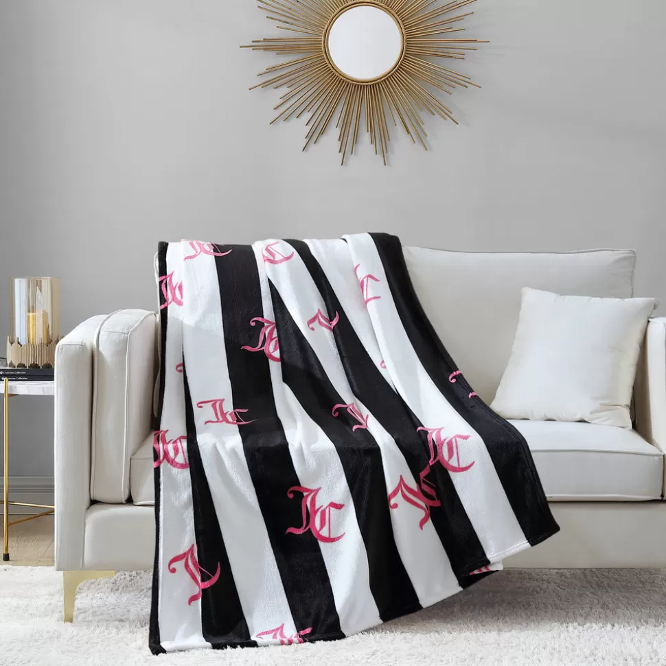 Juicy Couture Throw Blankets^Cabana Striped Plush Blanket