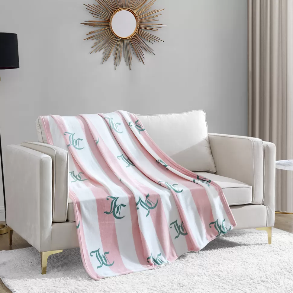 Juicy Couture Throw Blankets^Cabana Striped Plush Blanket