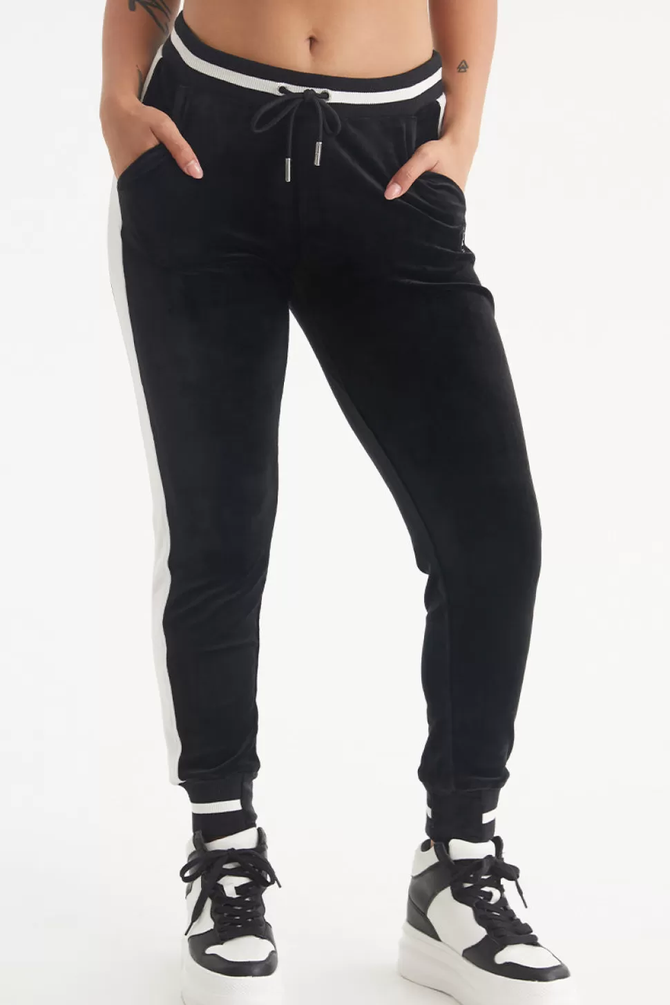 Juicy Couture Track Pants | Track Bottoms^Contrast Rib Velour Joggers