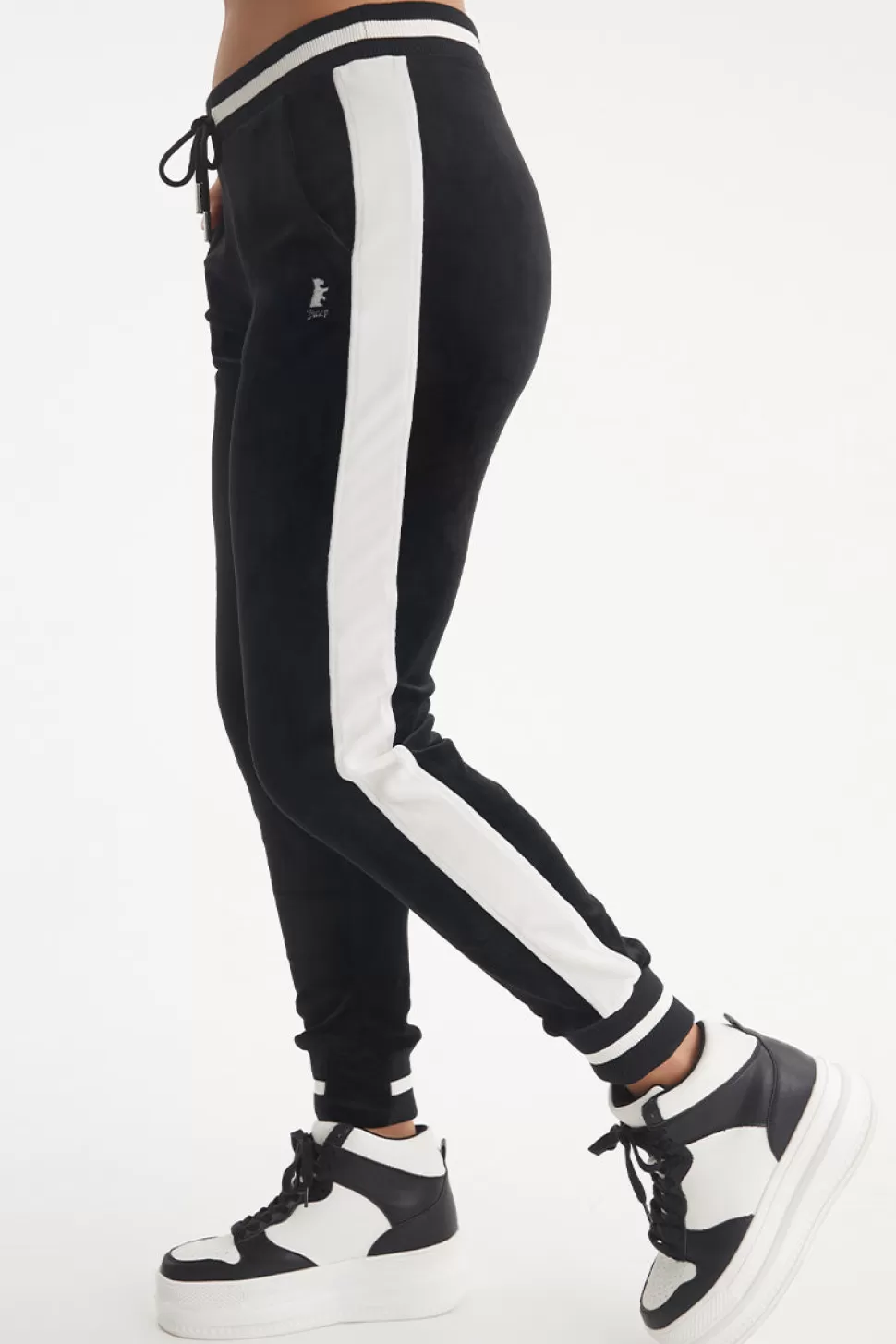 Juicy Couture Track Pants | Track Bottoms^Contrast Rib Velour Joggers