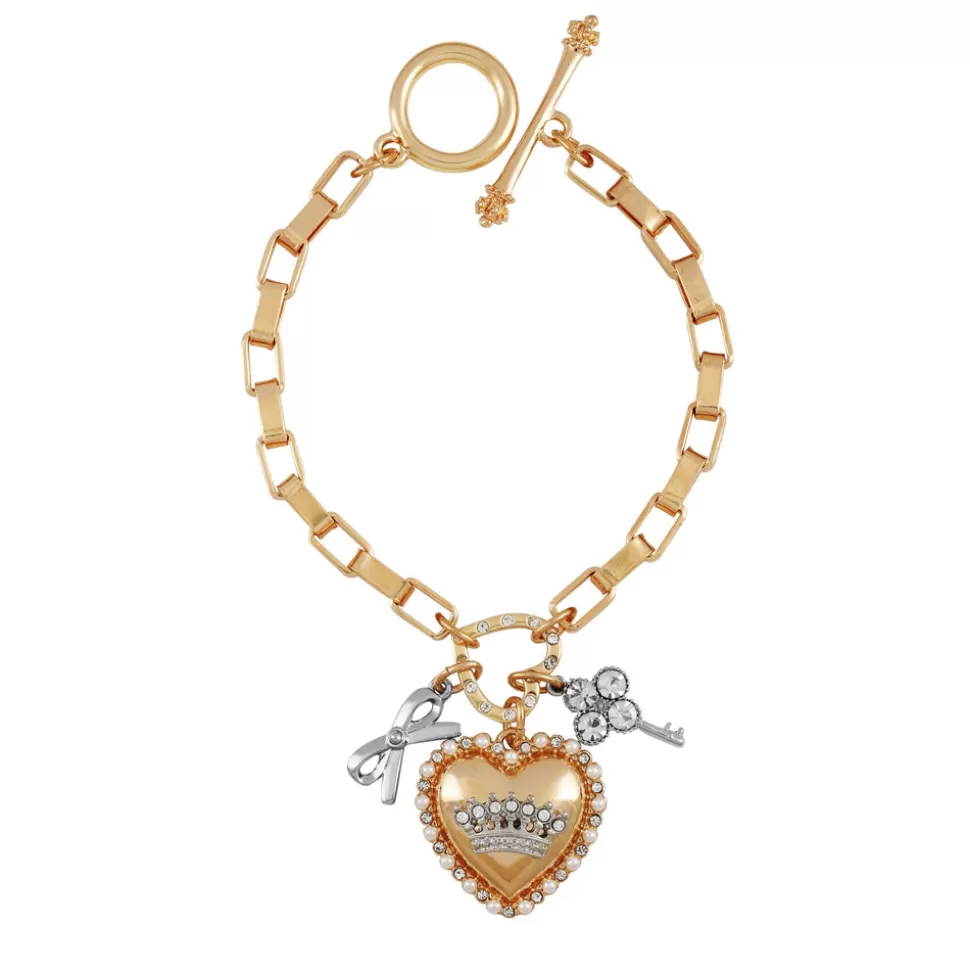 Juicy Couture Bracelets^Crown Charm & Heart Pendant Bracelet