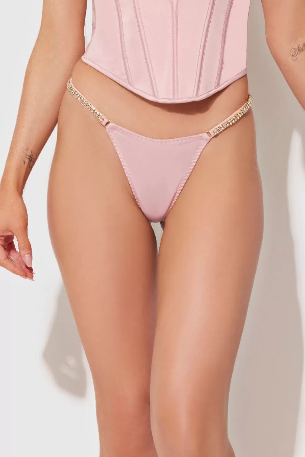 Juicy Couture Lingerie | Lingerie^Frederick's X Juicy Satin & Rhinestone G-String