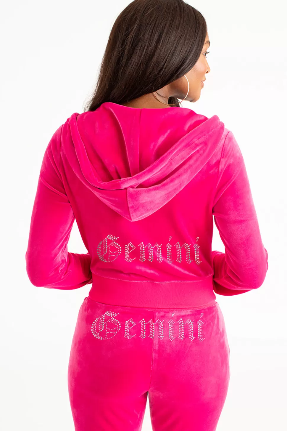 Juicy Couture Gemini^Gemini Big Bling Velour Hoodie