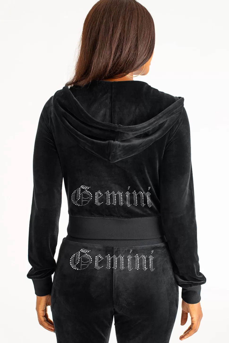 Juicy Couture Gemini^Gemini Big Bling Velour Hoodie