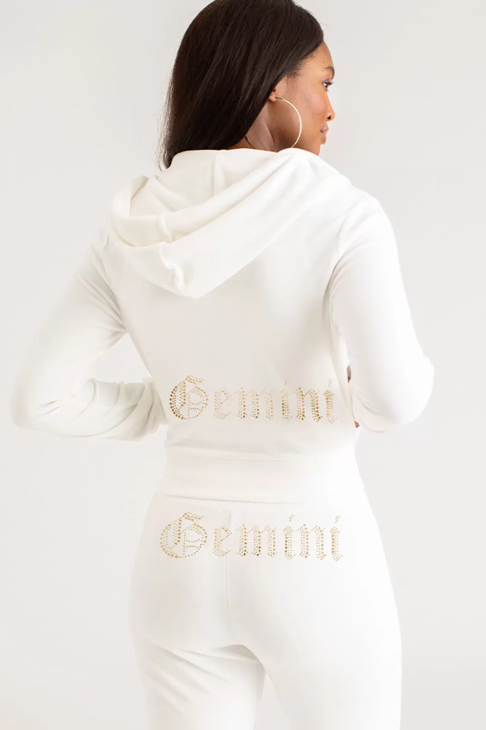 Juicy Couture Gemini^Gemini Big Bling Velour Hoodie