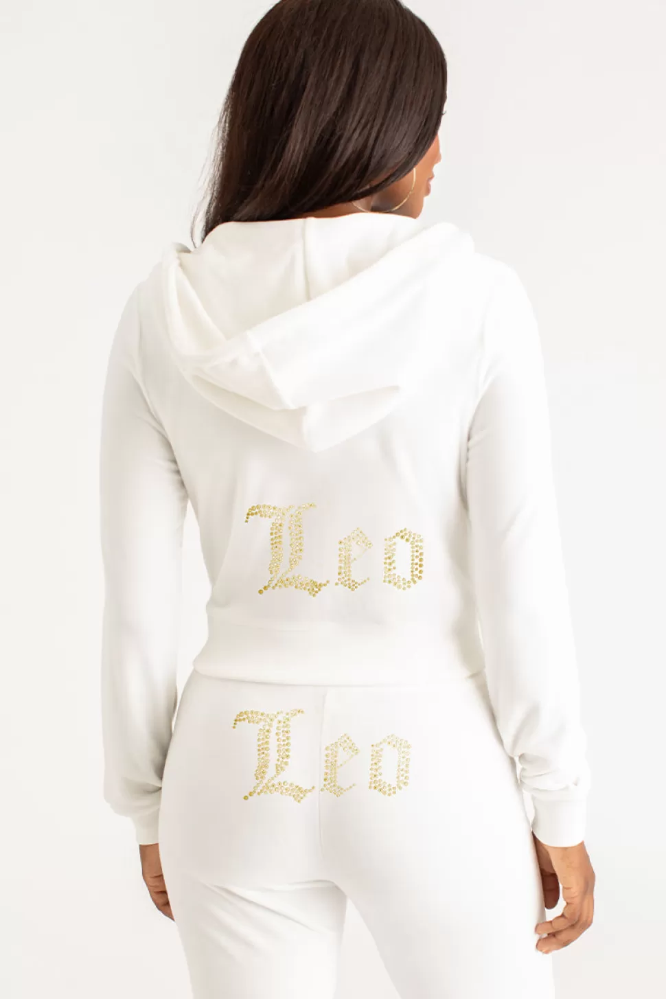 Juicy Couture Leo^Leo Big Bling Velour Hoodie