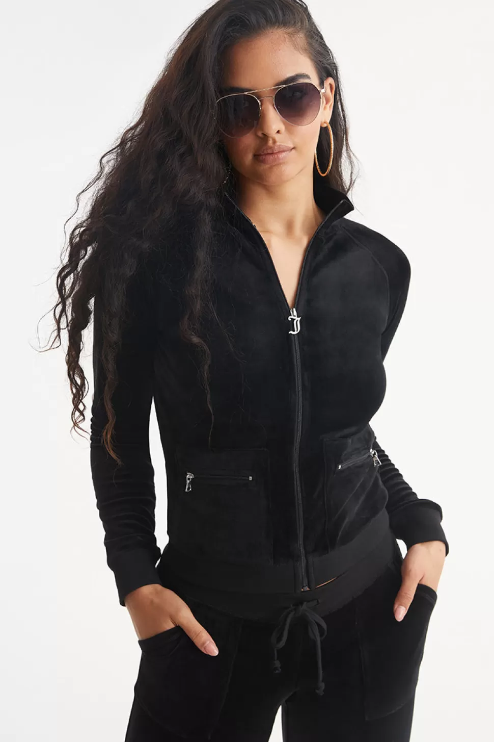 Juicy Couture Track Tops | Track Tops^Mockneck Velour Cargo Track Jacket