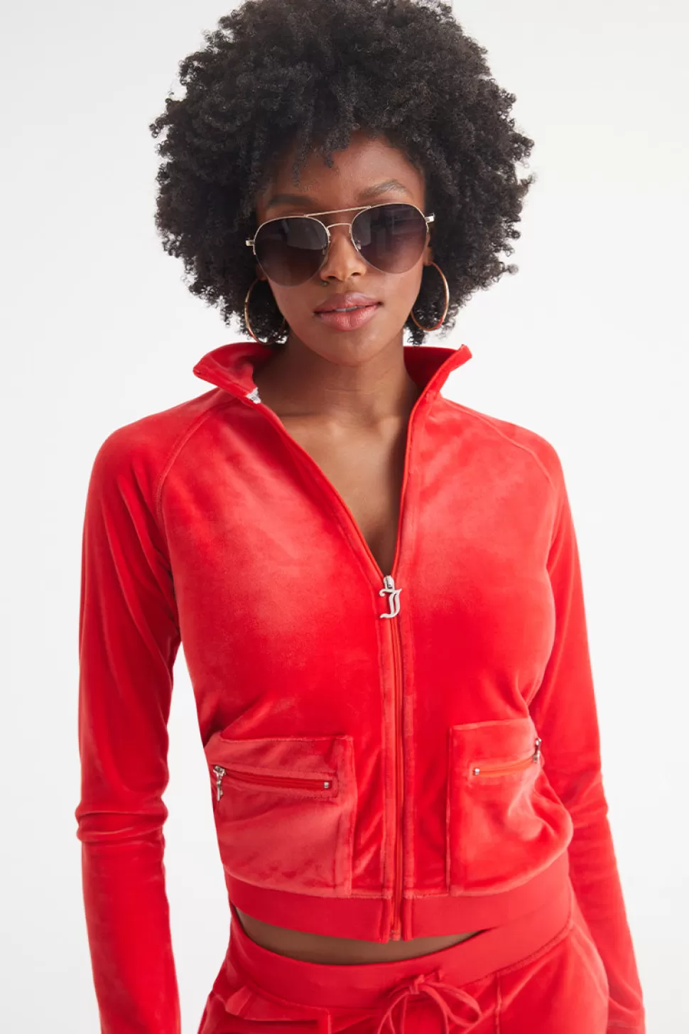 Juicy Couture Track Tops | Track Tops^Mockneck Velour Cargo Track Jacket