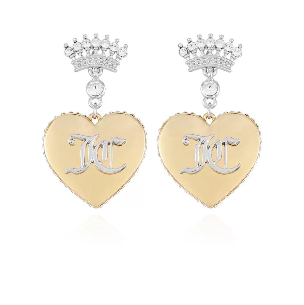 Juicy Couture Earrings^Monogram Crown Heart Drop Earrings