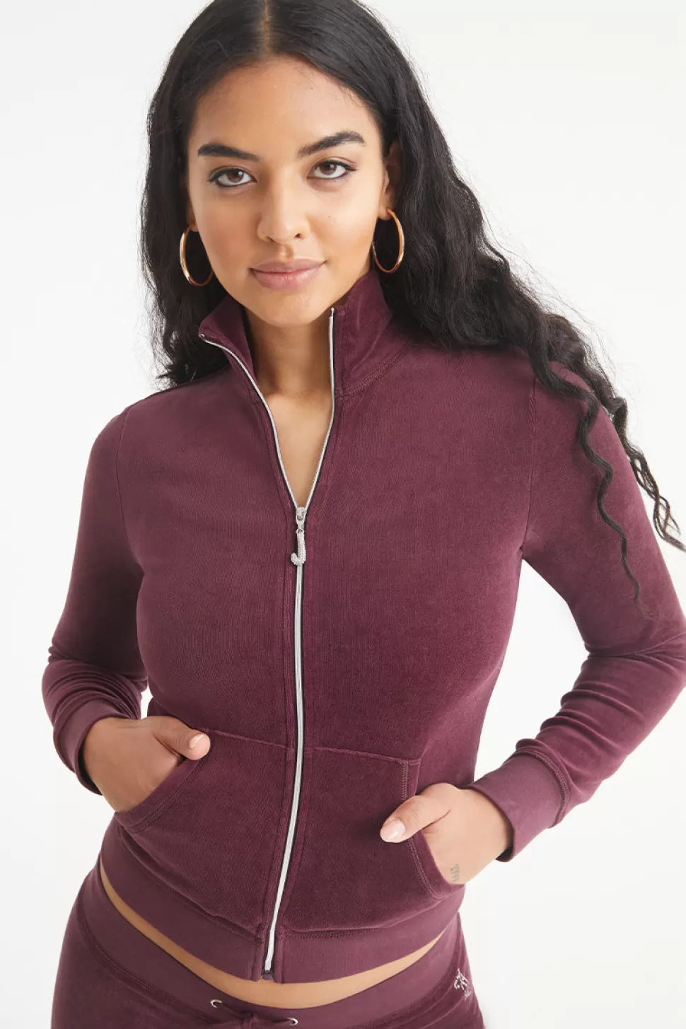 Juicy Couture Bling Sets | Track Tops^Ombre Bling Cotton Velour Mockneck Track Jacket