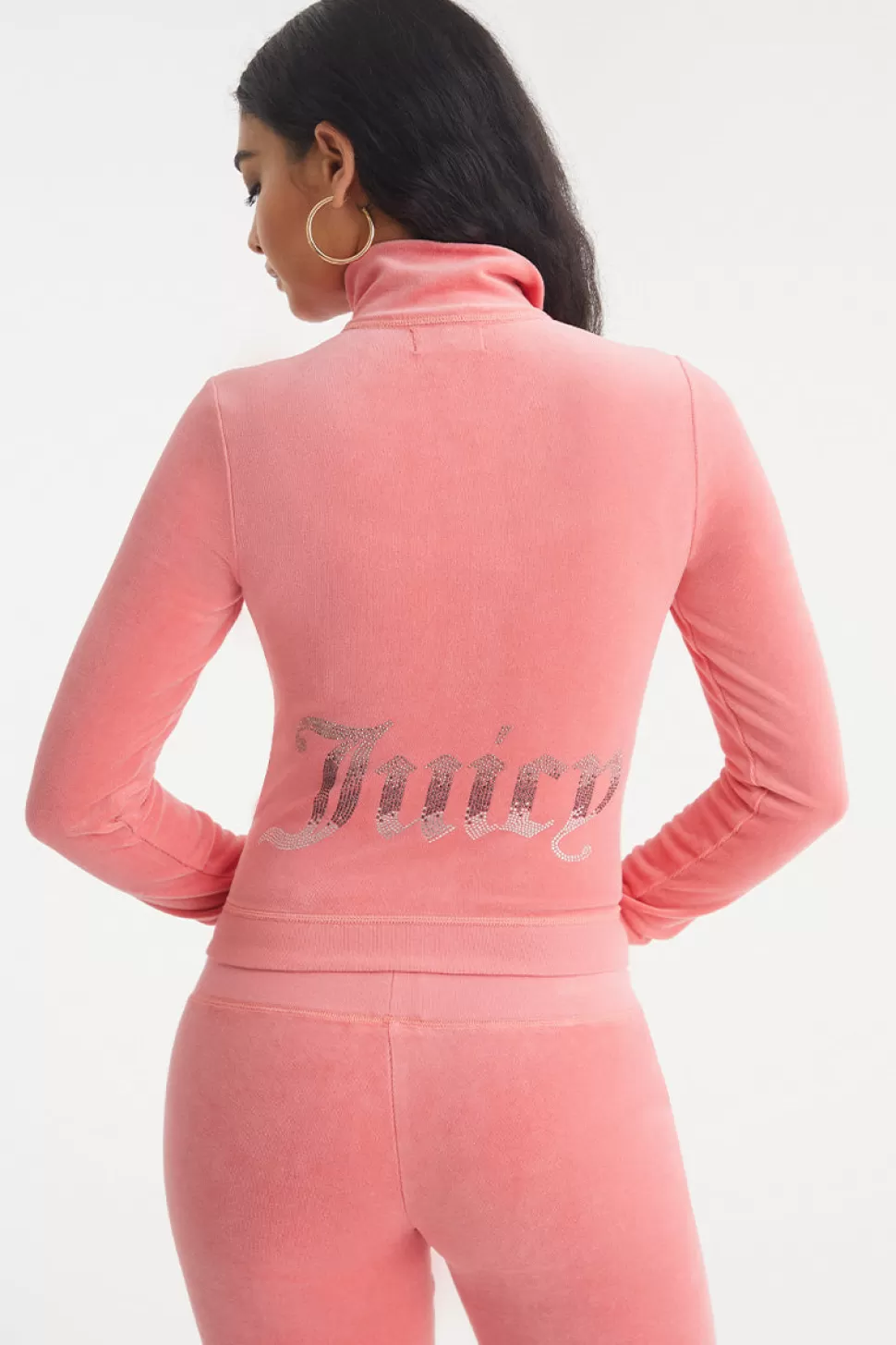 Juicy Couture Bling Sets | Track Tops^Ombre Bling Cotton Velour Mockneck Track Jacket