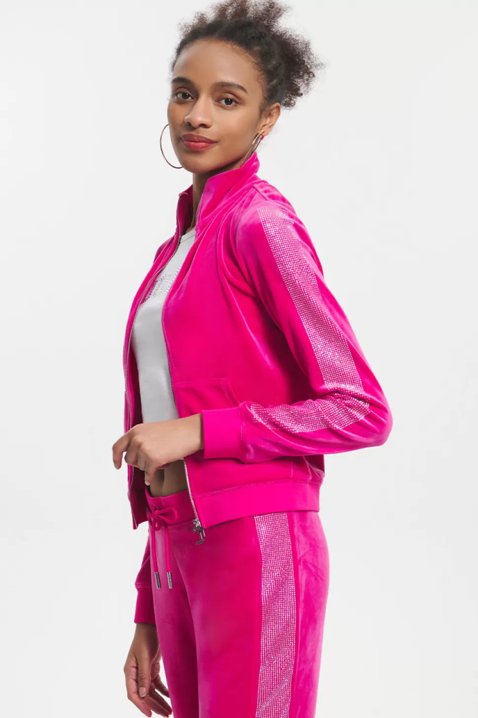 Juicy Couture Bling Sets | Track Tops^Ombre Bling Cropped Velour Track Jacket