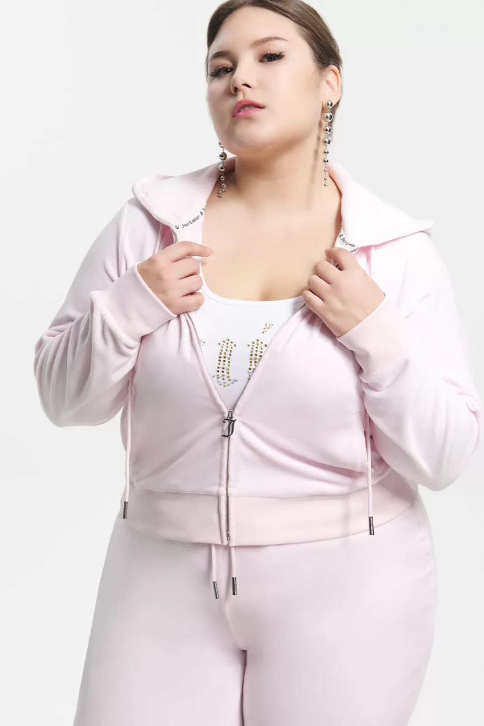 Juicy Couture Hoodies & Jackets | Track Tops^Plus-Size Mixed Jewels Velour Hoodie