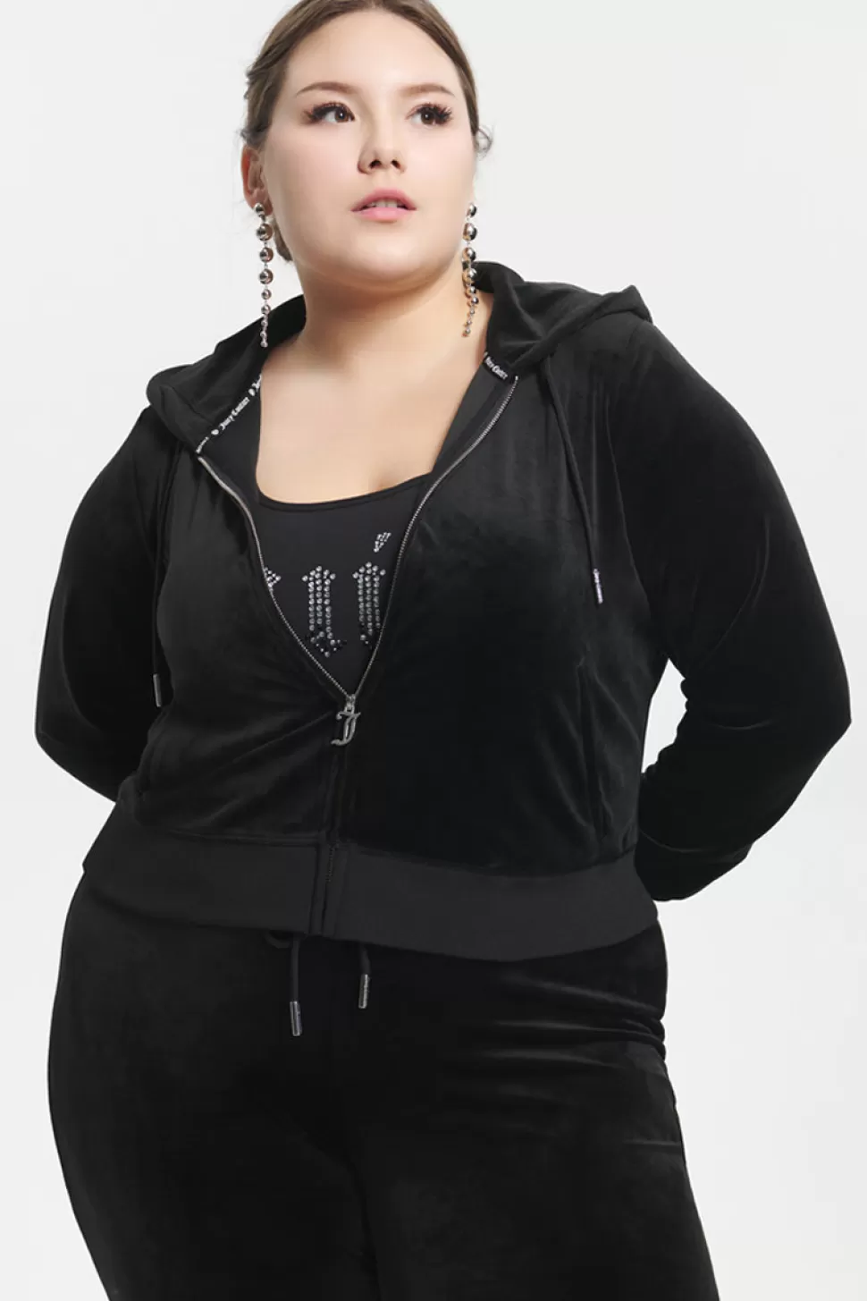 Juicy Couture Bling Sets | Track Tops^Plus-Size Ombre Big Bling Velour Hoodie