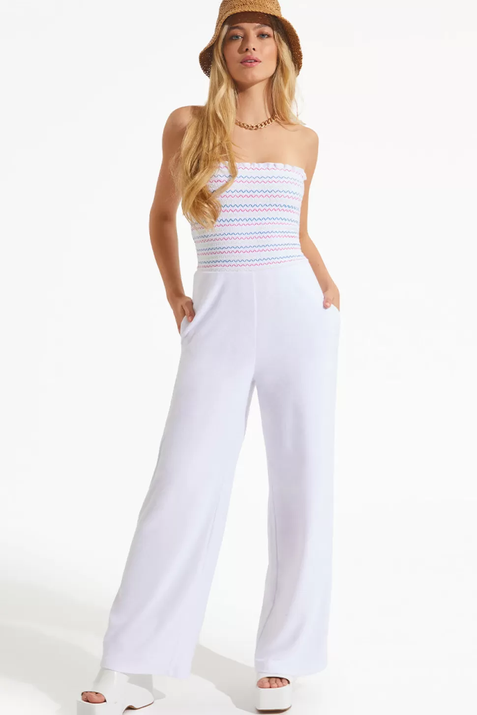 Juicy Couture Track Jumpsuits^Rainbow Smocked Towel Terry Jumpsuit