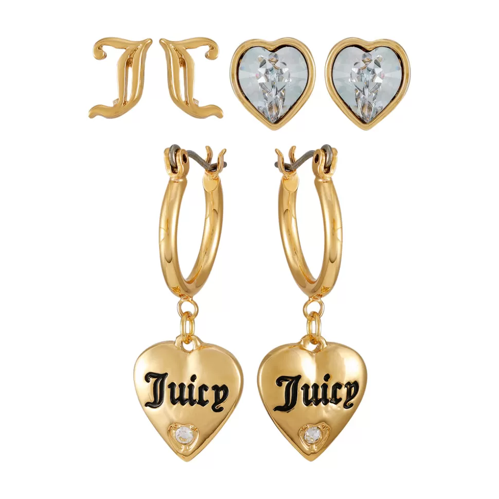 Juicy Couture Earrings^Studs and Small Hoop Trio Earrings Set