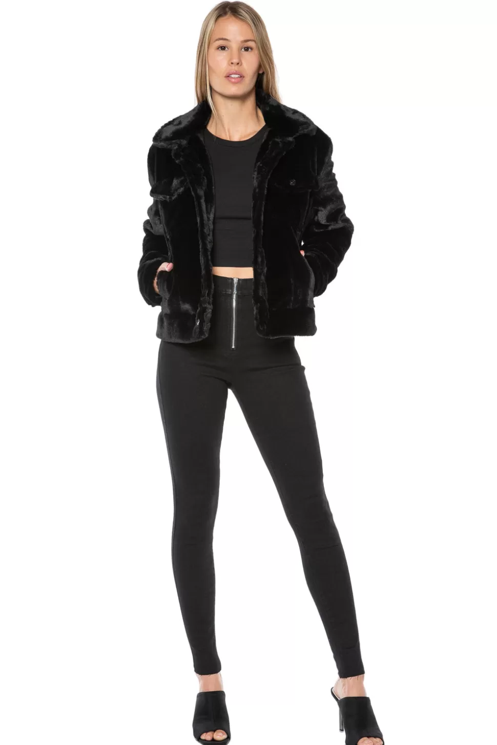 Juicy Couture Hoodies & Jackets^Vegan Fur Lux Trucker Jacket—REJUICED